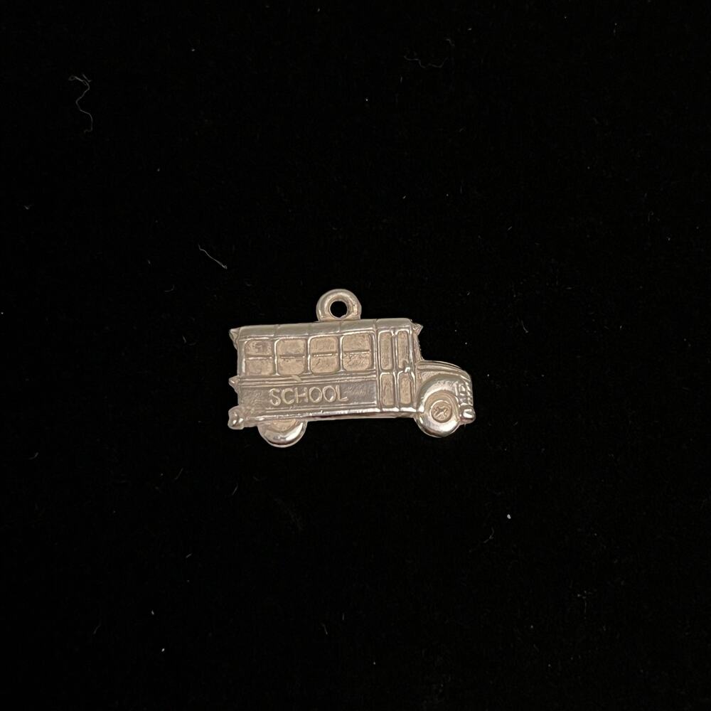 Retired James Avery Rare SCHOOL BUS Charm or Pendant Sterling Silver